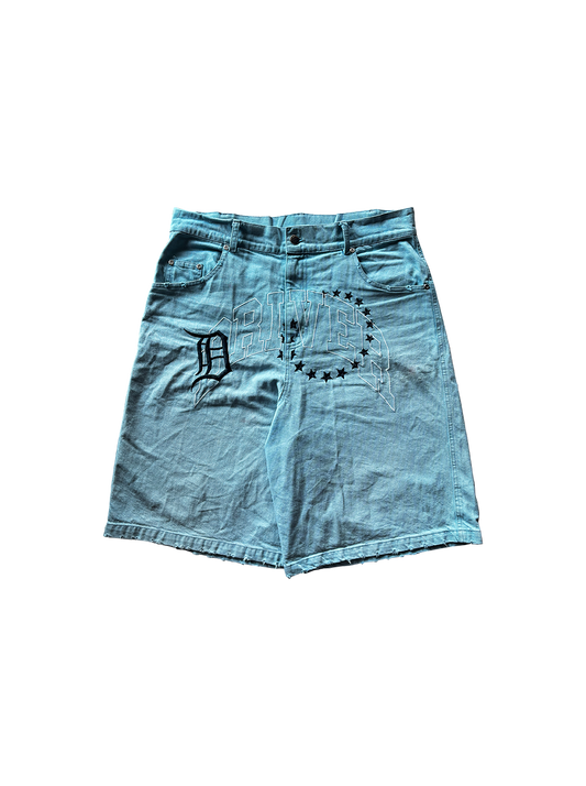 VARSITY JEAN SHORTS