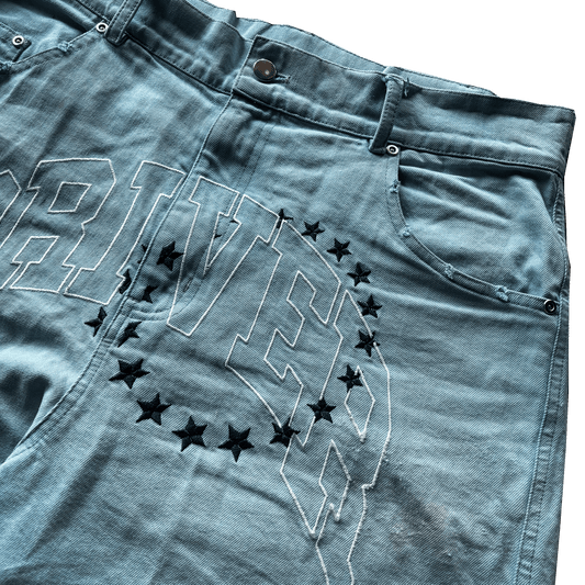 VARSITY JEAN SHORTS
