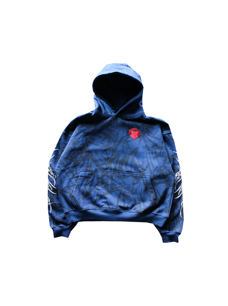 ABSTRACTIVE COBALT HOODIE