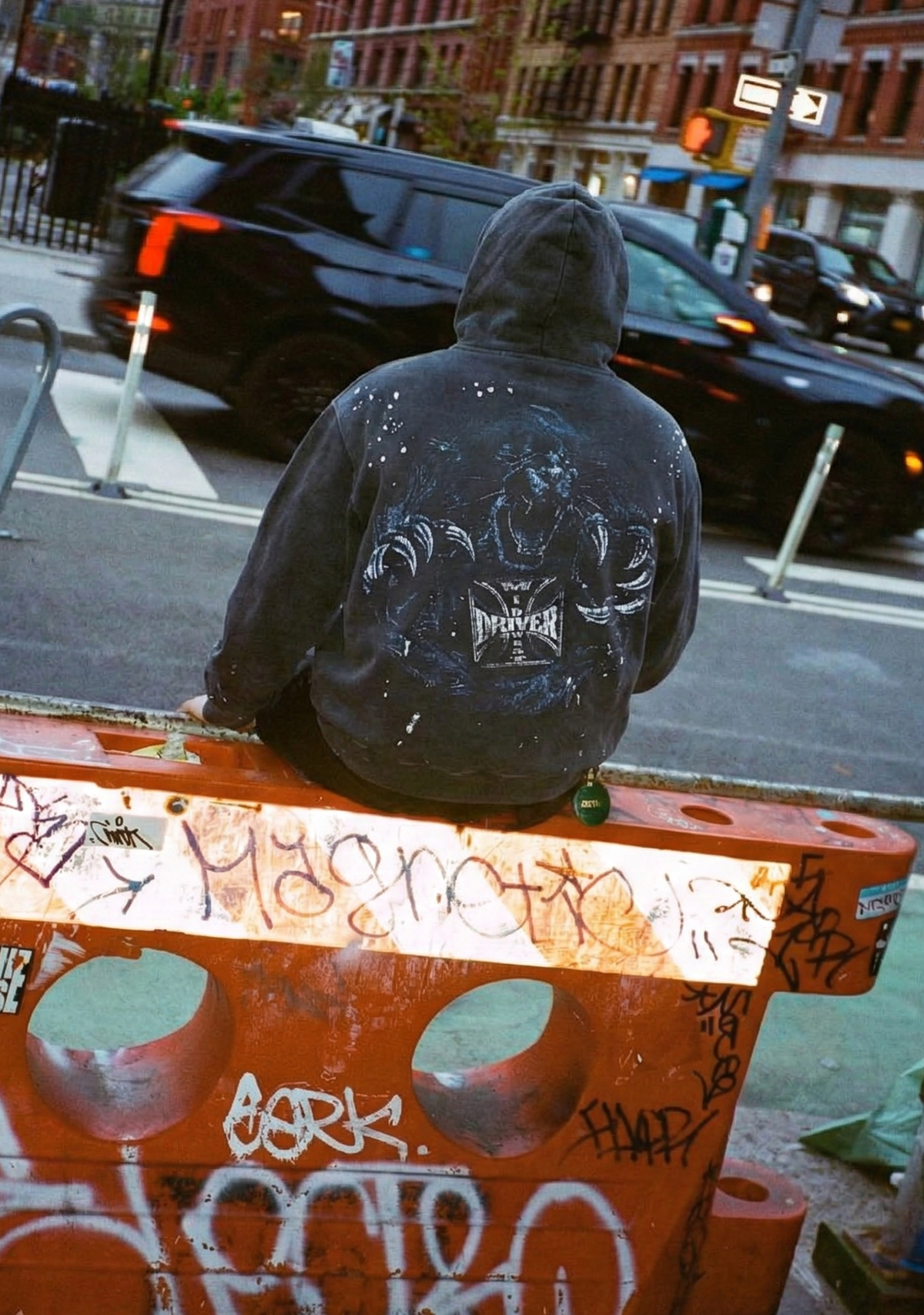 PANTHER FRAYED HOODIE