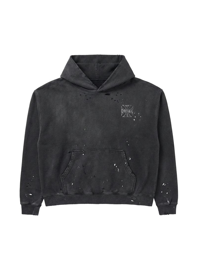 PANTHER FRAYED HOODIE